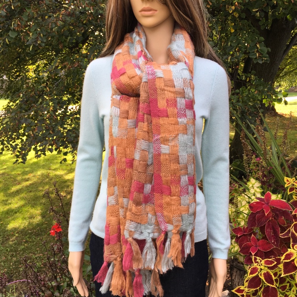 SUPER SOFT COLORFUL SQUARES SCARF - Picture 7 of 7